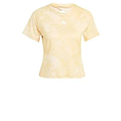 Image of adidas Performance Essentials ALL Flower DYE Print Tshirt, Women&#039;s, Size: Large, Crystal sand/semi spark