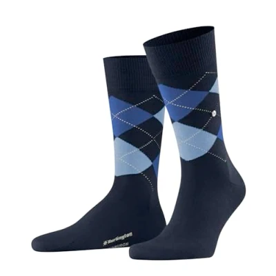 Image of Burlington Edinburgh Rautenmuster Argyle CLIP ONE SIZE 4046 Socks, Men&#039;s, Size: 7,5 11, Dunkelblau