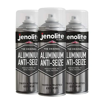 Image of JENOLITE Aluminium Anti Seize Aerosol HIGH TEMPERATURE RESISTANT (900C) Protects Against Galling, Seizure, Rust &amp; Corrosion 3 x 400ml