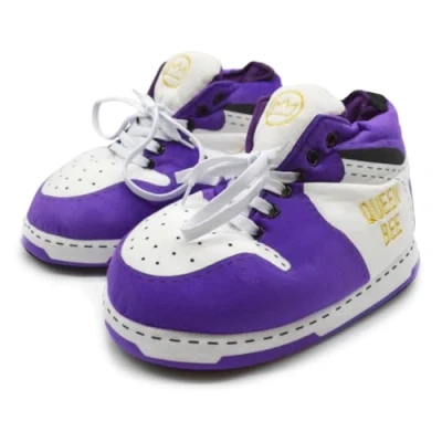 Image of Baffies&#039; Krazy Kicks Small Queen Bee Jordan Slippers For Women, Stylish Sneaker &amp; Novelty Big Womens Slippers, Warm Women with Memory Foam, Trainer Slippers.