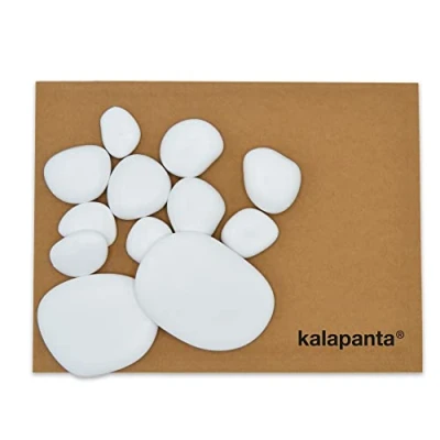 Image of Kalapanta Try pack 12 decorative pebbles (10 small, 2 large) in recycled plastic for pots, painting, aquariums, garden