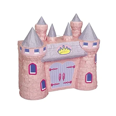 Image of Unique Party 66266 Mini Pink Castle 3D Pinata 1 Pc, Multicolor
