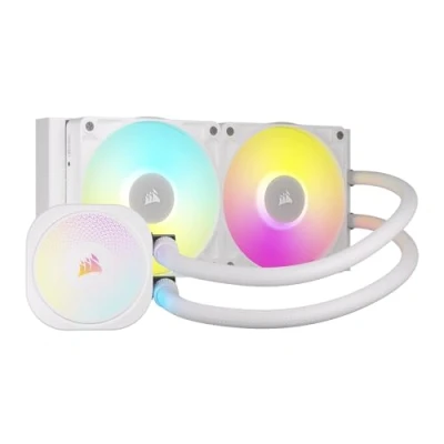 Image of Corsair iCUE LINK TITAN 240 RX RGB Liquid CPU Cooler 240mm AIO 2x RX120 Fans Included Fits Intel LGA 1851/1700, AMD AM5/AM4 System Hub White