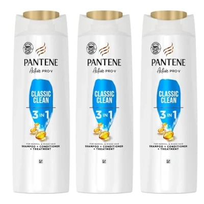 Image of 3 x 360ml Pantene in 1 Shampoo+Conditioner+Treatment Classic Clean for Normal &amp; Mixed hair