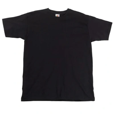 Image of FRUIT OF THE LOOM Mens Super Premium Short Sleeve Crew Neck T Shirt (5XL) (Black)