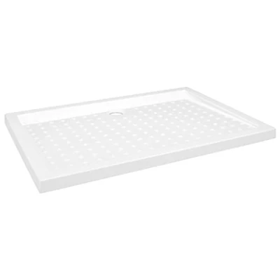 Image of vidaXL Modern Design Shower Base Tray White ABS Plastic Low Threshold Slip Resistant Dimensions: 70x100x4 cm Easy to Clean
