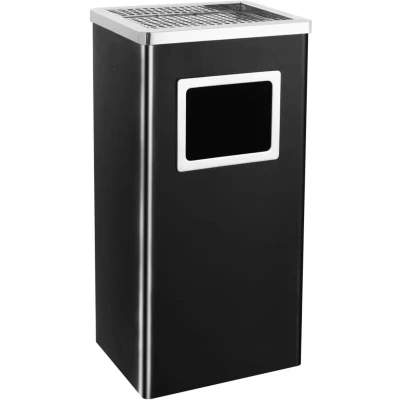 Image of vidaXL Ashtray Dustbin Hotel 45 L Steel Black