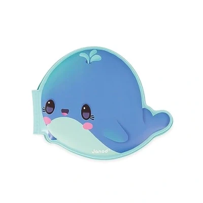 Image of Janod Whale Bath Book Babies’ Toy 8 Illustrated Pages Shaped Early Learning 10 Months +, J04720, Blue