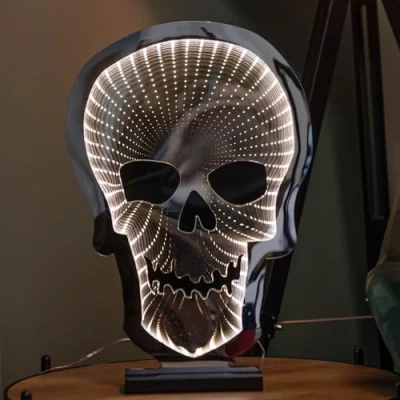 Image of Samuel ALEXANDER 40cm Light up Halloween Skull Infinity Decoration with Warm White LEDs