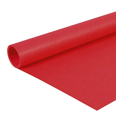 Image of Clairefontaine 195706C One Roll Kraft Laid Paper Colour: Red Dimensions: 10x0.70m 65g Gift Wrapping, DIY, Crafts
