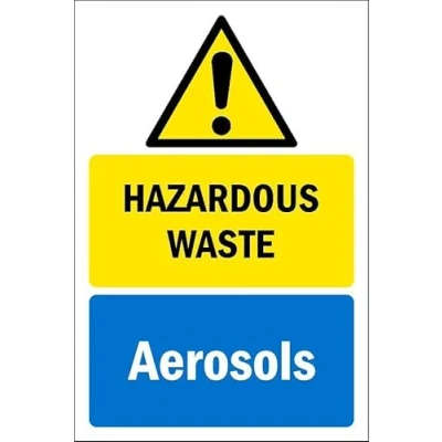 Image of Hazardous waste/Aerosols, safety sign Self adhesive sticker (300mm x 200mm)