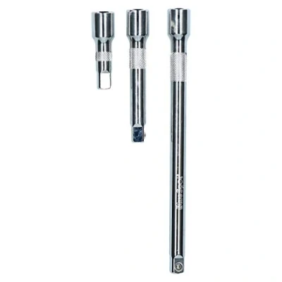 Image of 3pc 1/2&quot; Drive Straight Socket Ratchet Extension Bar Set 75mm 125mm 250mm