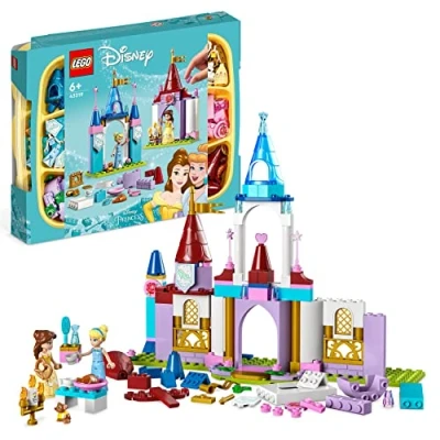 Image of LEGO Disney Princess Creative Castles​, Toy Castle Playset with Belle and Cinderella Mini Dolls Bricks Sorting Box, Travel Toys for Kids, Girls Boys Aged 6+ 43219