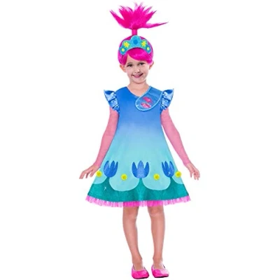 Image of (PKT) (9906442) Child Girls Poppy Costume Trolls Movie 2 (8 10yr) World Tour