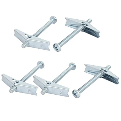 Image of Sourcingmap M8 x 100mm Male Thread Spring Loaded Hollow Wall Round Head Toggle Bolt 5pcs