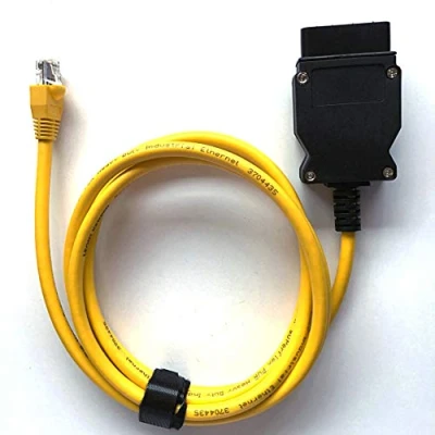 Image of UAOOK Ethernet Enet RJ45 Yellow OBD OBDII OBD2 Coding F series Cable