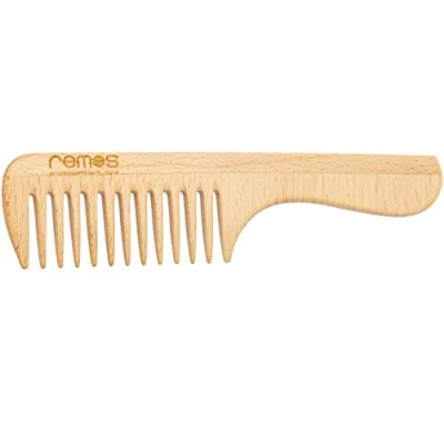Image of Remos wooden comb with handle from indigenous beechwood, 22cm, coarse teeth