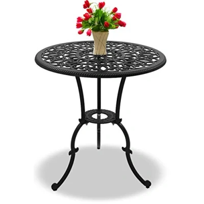 Image of Bangui Garden &amp; Patio Grey Cast Aluminium Bistro Table Centurion Supports