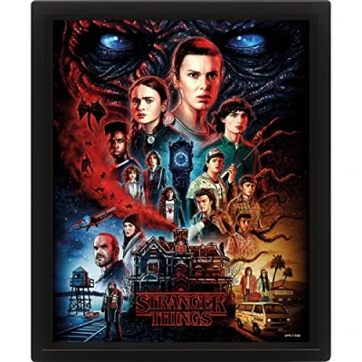 Image of Pyramid International Stranger Things Framed 3D Poster (Vecna Design) 25cm x 20cm 1.3cm Wall Art and Pictures in Picture Frame Official Merchandise