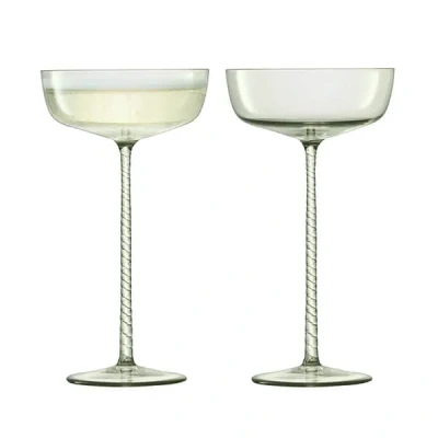 Image of LSA Champagne Theatre 190ml Saucer Braid / Smoke Grey Set Of 2