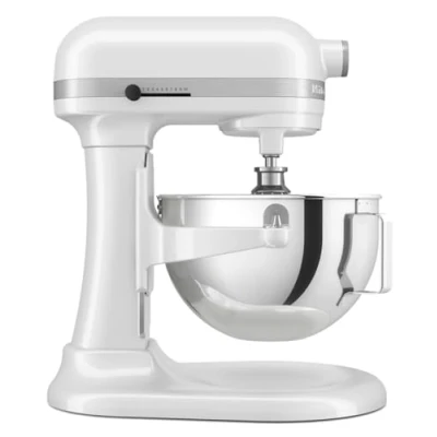 Image of KitchenAid 375 W Heavy Duty Stand Mixer 5.2 Litre, White, 11 Speed, Planetary Cake with Bowl Lift, Soft Start, Size: 419 x 287 372 mm Includes Beater, Whisk, &amp; Dough Hook, HW778