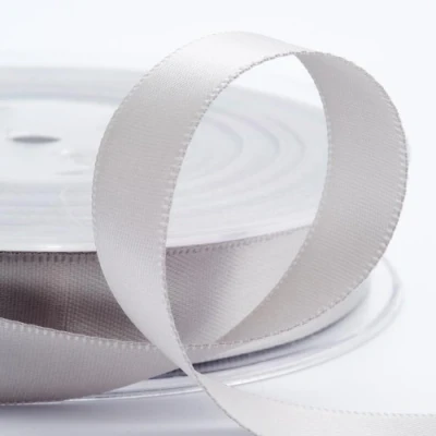 Image of Italian Options Satin Ribbon, 25mm Wide x 25 Metre Roll, Silver