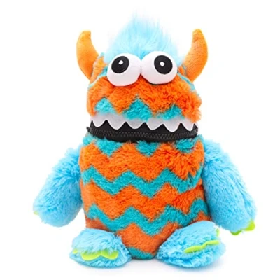 Image of Toyland® 9&quot; (23cm) Blue &amp; Orange Colour Worry Monster Plush Soft Toy Loves Eating Your Worries