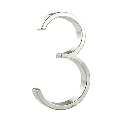Image of HASWARE Floating House Number Sign: 5 inch Modern Door Signage Striking for Street Home Address Numerals (3, Silver)