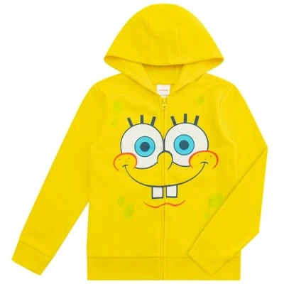 Image of Nickelodeon Boy&#039;s Spongebob Squarepants Character Hoodie Jacket, Yellow, Size 4