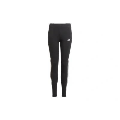 Image of adidas Sportswear Childrens Unisex Essentials 3 Stripes Leggings Black Cotton Size 13 14Y