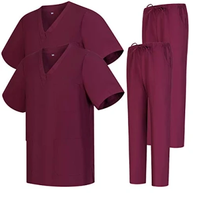 Image of MISEMIYA Pack * 2 Pcs Uniforms Unisex Scrub Set Medical Uniform with Top and Pants Ref.2 8178 Medium, Turquoise 68