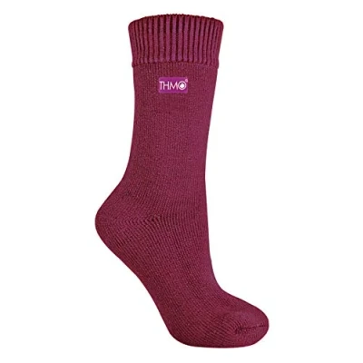Image of THMO 1 Pair Ladies Thick Winter Soft Top Thermal Socks (4 8 uk, 26 Deep Fuchsia)