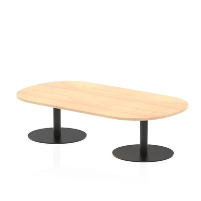 Image of Italia 1800mm Boardroom Coffee Table Maple Top 475mm High Black Leg