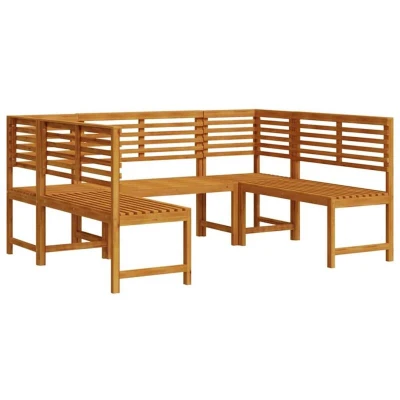 Image of vidaXL 5 Piece Acacia Wood Garden Bench Set