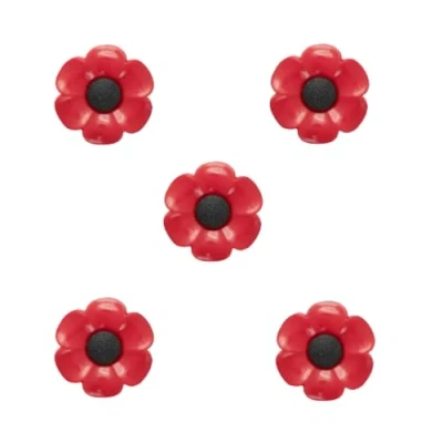 Image of Trucraft 21mm Poppy Shank Buttons Pack of 5 for Baby Children Knitting Sewing Craft