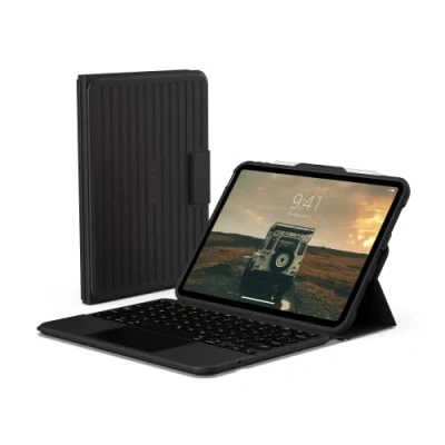 Image of URBAN ARMOR GEAR UAG Designed for iPad 10.9&quot; 10th Gen 2022 Case with Keyboard Black/Ash UK English Rugged Bluetooth Wireless Multi Touch Trackpad Protective Folio Cover