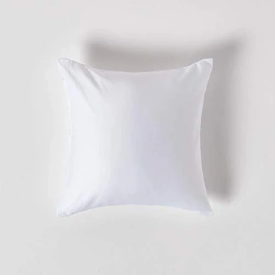 Image of HOMESCAPES White Organic Cotton Euro Size Pillowcase 40 x cm 400TC 600 Thread Count Equivalent Pillow Case with Zip