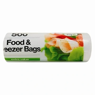 Image of 500 Food &amp; Freezer Bags 1 packs of Storage Strong Large Reusable Fresh Lunch On Roll Packed Fridge Freezing All Type Used Standard Strength By Tidyz