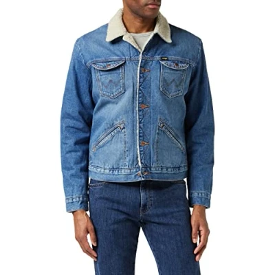 Image of Wrangler Men&#039;s ICONS SHERPA Jeansjacke, Blue (3 Years 10k), Small