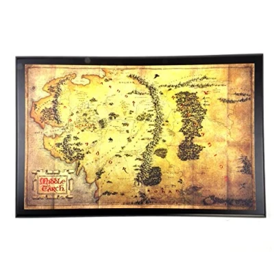 Image of the Noble Collection Lord of Rings Map Middle Earth,3.,5x25.5 cm