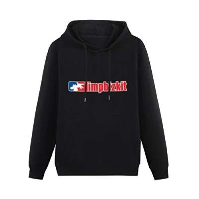 Image of Mens Limp Bizkit Band Logo Hoodies Long Sleeve Pullover Loose Hoody Sweatershirt Size XXL Black