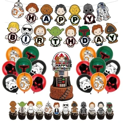 Image of Birthday Decoration Party Supplies Decorations Balloons Balloon Cake Topper Banners for
