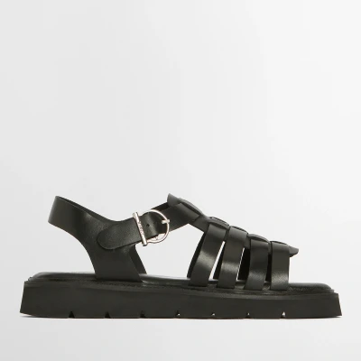 Image of Barbour Otterburn Fisherman Sandal Tbar sandals, Women&#039;s, Size: 6, Black Leather