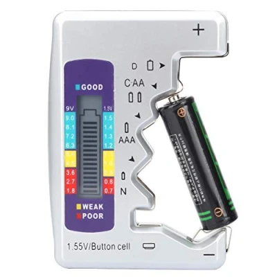 Image of Battery Tester, Digital Button Universal Checker Tester with LCD Display,for 1.55V Cell N AA AAA C D 9V Batteries