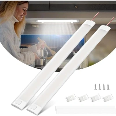 Image of Bonlux 12V Interior LED Lights Van, 120 LEDs Strip Light for Campervan RV Carvan Boat Motorhome Kitchen with Switch,6000K,Ultrathin Design, 2Pack