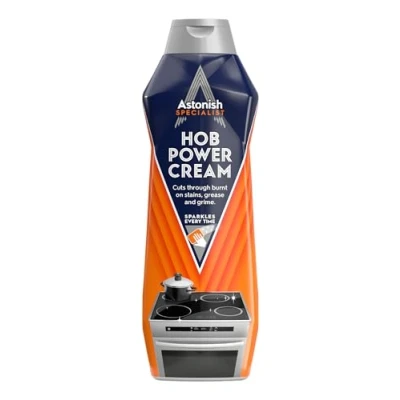 Image of Astonish Specialist Hob Cream Cleaner, for Tough Burnt on Stains, Protective Coat, Zesty Lemon Scent, 500ml