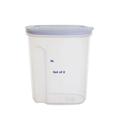 Image of LARGE DRY FOOD STORER PLASTIC STORAGE CONTAINER CEREAL BOX Set of 2