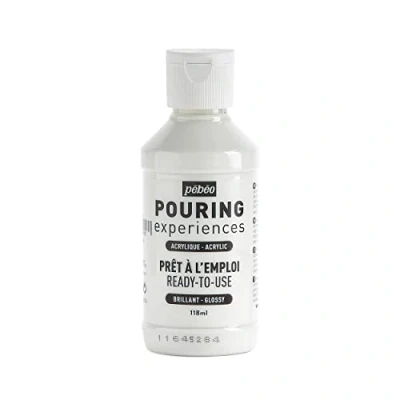 Image of PEBEO Pouring Experiences Ready to Use Premixed Acrylic Paint Ideal for Fluid Art, Titanium White, 118 ml (Pack of 1)