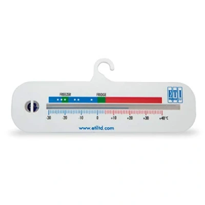 Image of ETI horizontal fridge or freezer thermometer easy to read