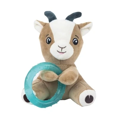 Image of Webbox Gerald the Goat Plush &amp; Squeaky Dog Toy with Puppy Teething Ring
